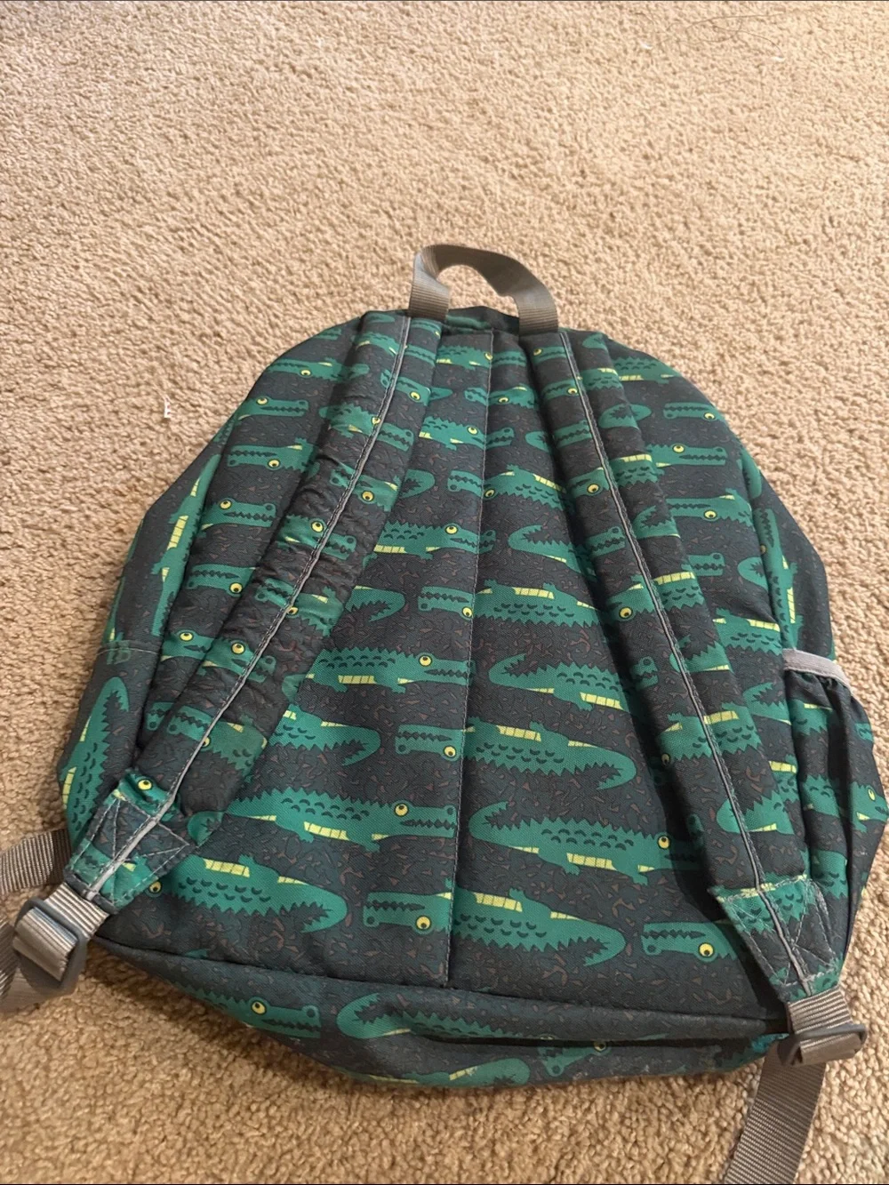 L.L. Bean Green Alligator Print Kids Backpack